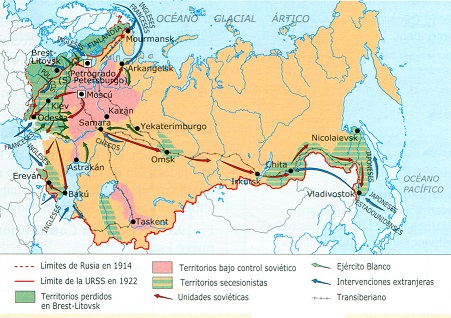 Mapa de la Guerra Civil Rusa