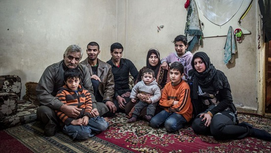 Familia refugiada siria