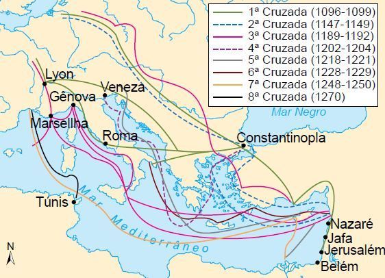 mapa de las cruzadas
