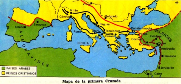 Mapa primera cruzada