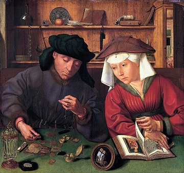“El cambista y su mujer”. (1514). Quentin Massys.