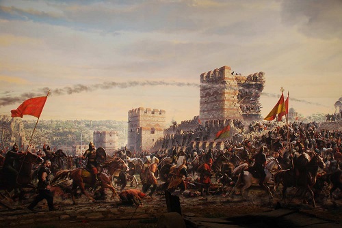 Caída de Constantinopla por los turcos otomanos en 1453