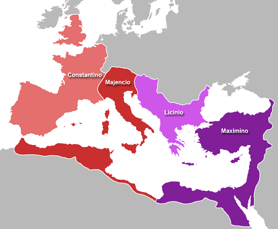 tetrarquía: Imperio Romano en el año 311