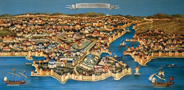 Panorámica de Constantinopla, obra de Thanassis Bakogiorgos.