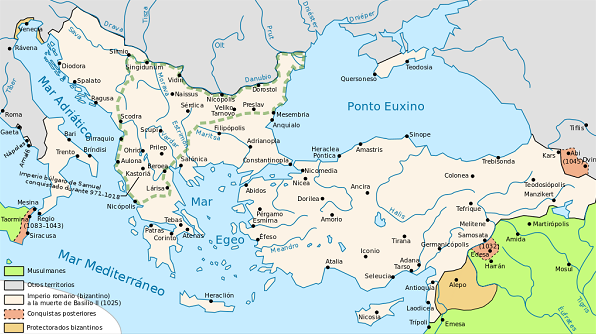El Imperio bizantino hacia el año 1000