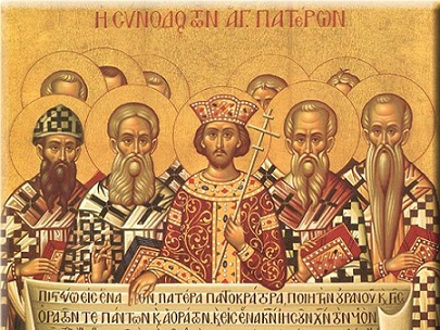Constantino y los obispos del Concilio de Nicea