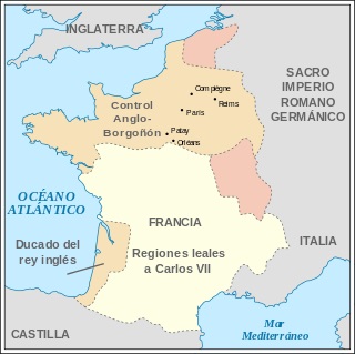  Mapa de Francia bajo el reinado de Carlos VII