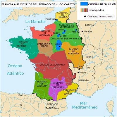 Mapa Francia Dinastía Capeto