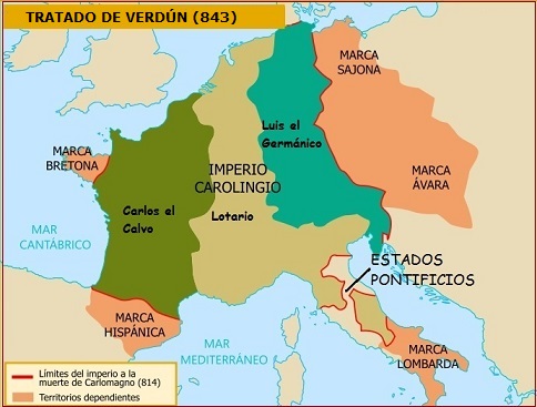 Mapa Tratado de Verdún