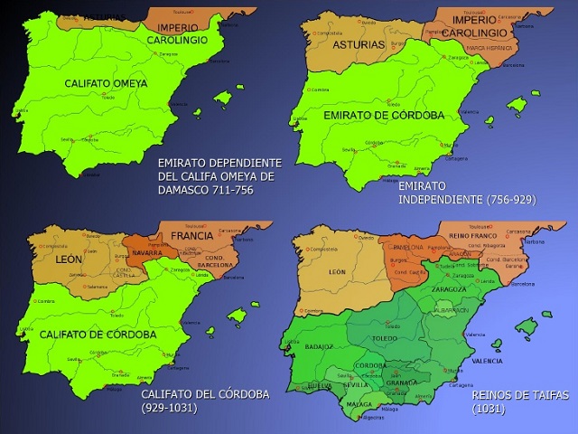 Etapas de la dominación musulmana en la Península Ibérica
