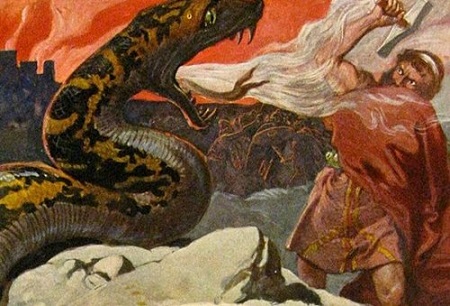 Thor contra la serpiente de Midgard