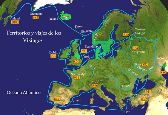 Ubicación geográfica de los vikingos