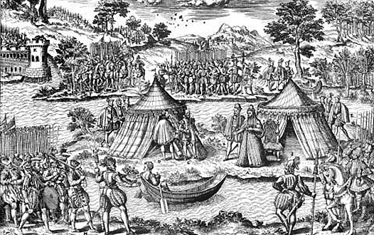 Negociaciones de paz en Amboise, grabado del siglo XVII.
