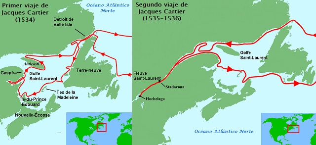 Viajes de Jacques Cartier en exploración de Norte América