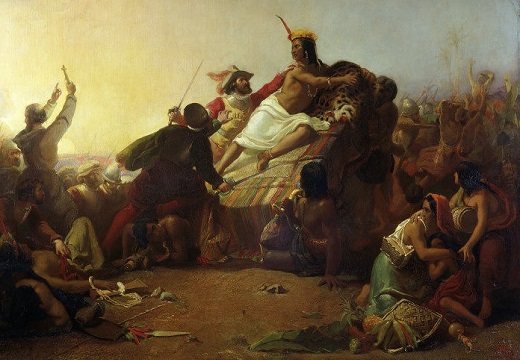 Pintura “Pizarro apoderándose del Inca de Perú”, por John Everett Millais.