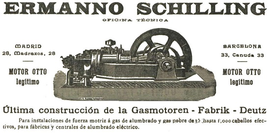 Anuncio de un Motor Otto. 1900.