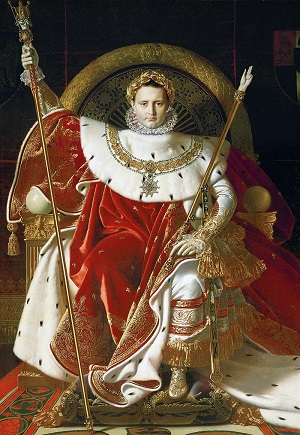 Napoleón en su trono imperial, por Jean Auguste Dominique Ingres, 1806.