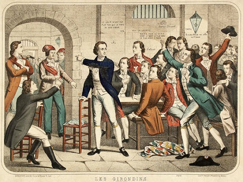 Representación de los girondinos con su líder Jacques Pierre Brissot