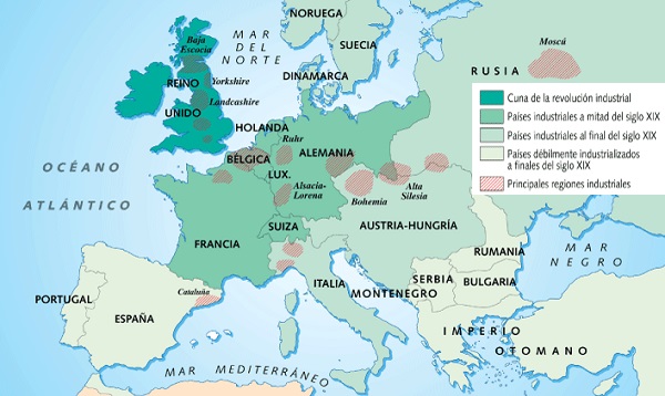 Expansión de la Revolución Industrial en Europa