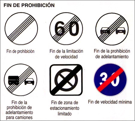 Señales de fin de prohibición