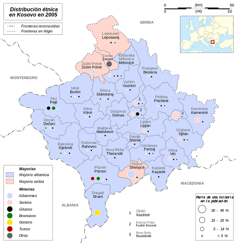 Mapa étnico de Kosovo