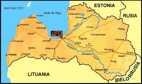 Mapa de Letonia, capital y límites
