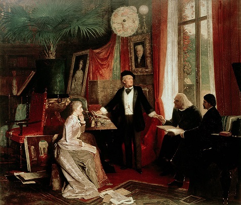 Richard Wagner con Franz Liszt y la hija de Liszt, Cosima Richard Wagner con Franz Liszt y la hija de Liszt, Cosima