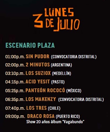 3 de julio, escenario Plaza