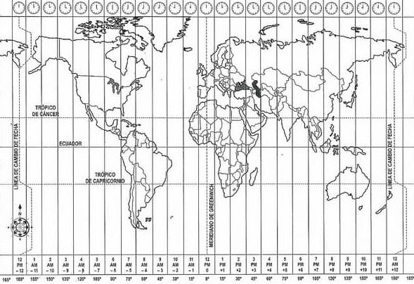 Zonas horarias en la Tierra