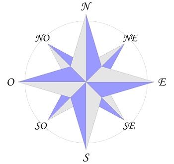 La rosa de los vientos sirve para referenciar los puntos cardinales