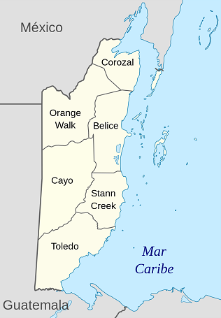 Belice está dividido en seis distritos