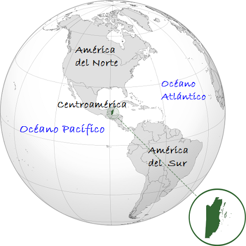 Ubicación geográfica de Belice en el continente americano