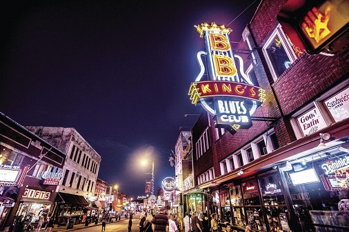 Beale Street en Memphis, Tennessee.