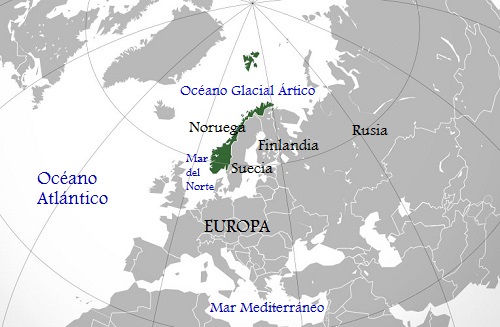 Ubicación geográfica de Noruega