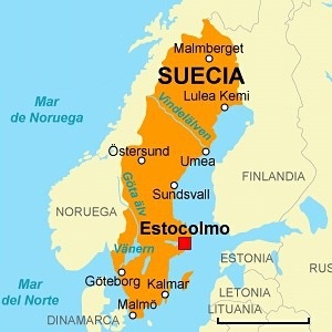 Mapa de Suecia