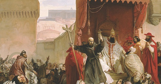 Representación del discurso de Urbano II por Francesco Hayez 