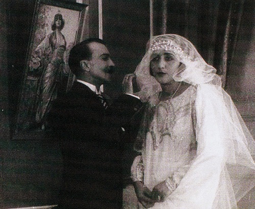 Rafael Burgos y Mara Meva en “El amor, el deber y el crimen”, 1924.