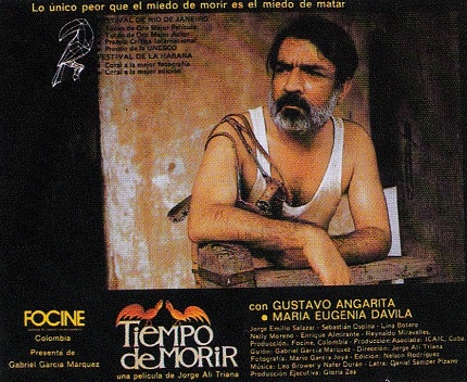 Gustavo Angarita en foto de cartelera de “Tiempo de morir”, 1985.