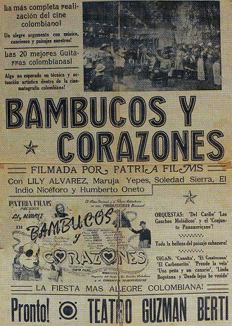 Volante publicitario de “Bambucos y corazones” (1945)