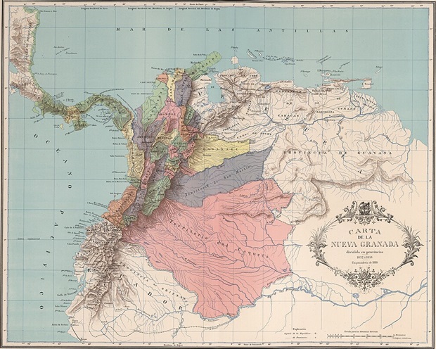 Mapa de la Nueva Granada en 1851 Mapa de la Nueva Granada en 1851