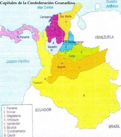 Mapa de la Confederación Granadina