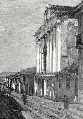 Fachada del Teatro Maldonado, una remodelación del antiguo Coliseo Ramírez a inicios del siglo XIX. Fachada del Teatro Maldonado, una remodelación del antiguo Coliseo Ramírez a inicios del siglo XIX.