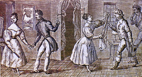 Grabado de la comedia Luisa, o, El desagravio. 1832.