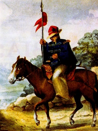 Soldado improvisado de caballería. Siglo XIX.