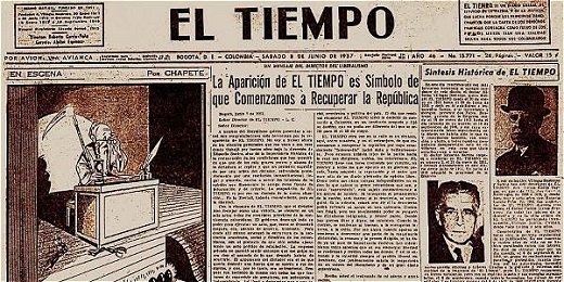 Portada de El Tiempo Portada de El Tiempo