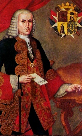 José Alonso y Pizarro. Óleo de Joaquín Gutiérrez, 1753. Museo de Arte Colonial, Bogotá.