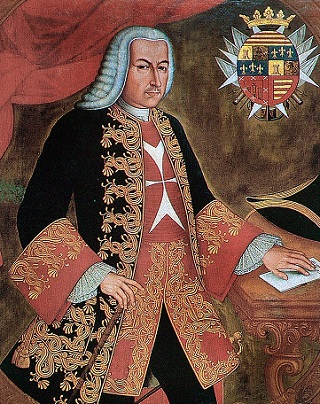 Retrato de Pedro Messía de la Cerda, obra de Joaquín Gutiérrez. Museo de Arte Colonial de Bogotá.