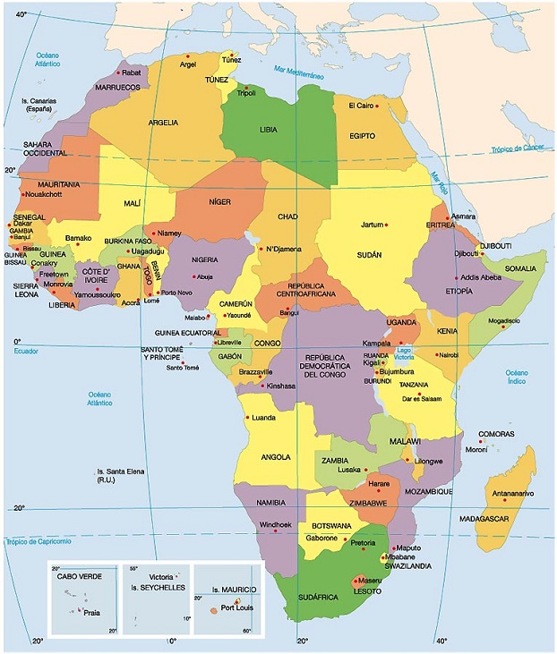 Mapa de África división política