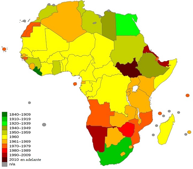 Mapa de África: Independencias