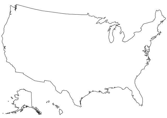 Croquis del mapa de Estados Unidos